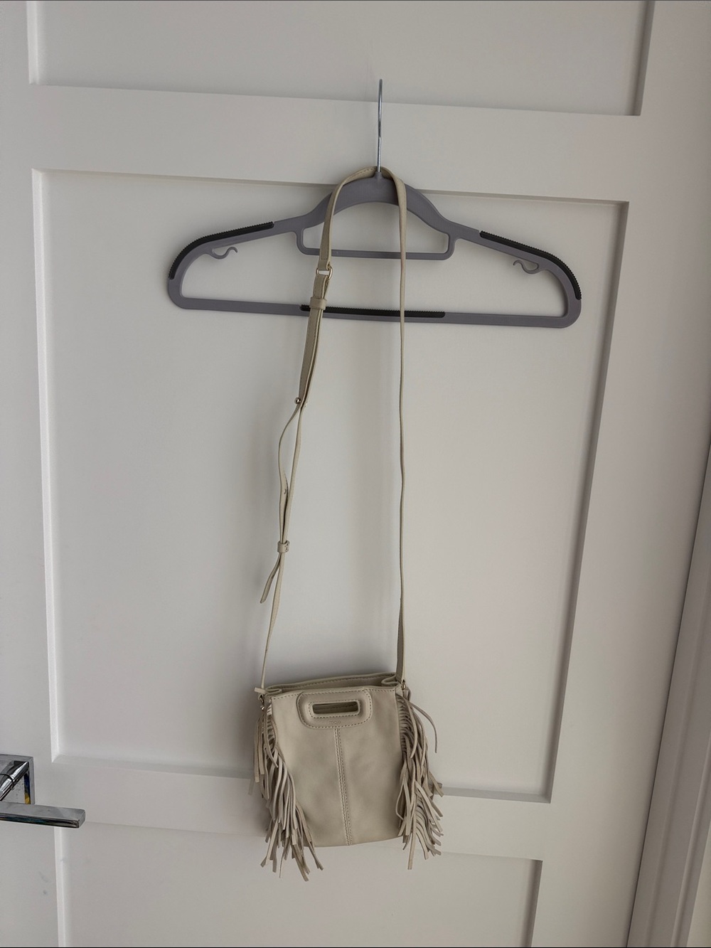 Maje leather crossbody fringe mini bag